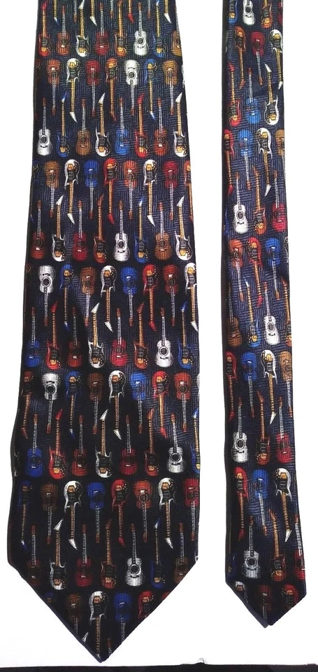 ADDICTION Colorful Guitars 56" Men's Necktie Tie RN# 73469  - Image 3 of 3