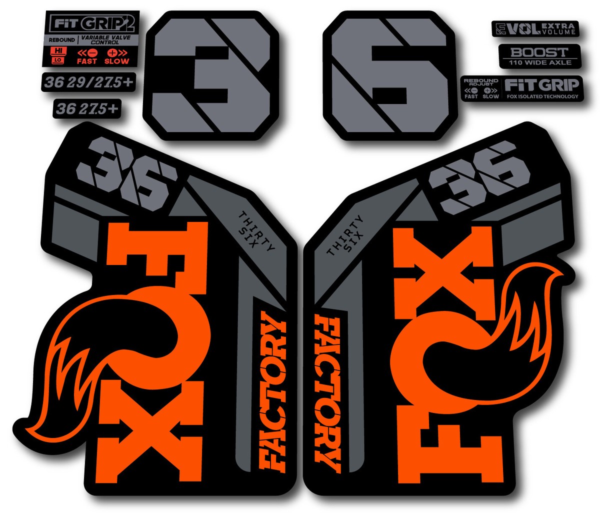 Fox 36 Fork Stickers 2021 2024 Grip Mountain Biking MTB Downhill