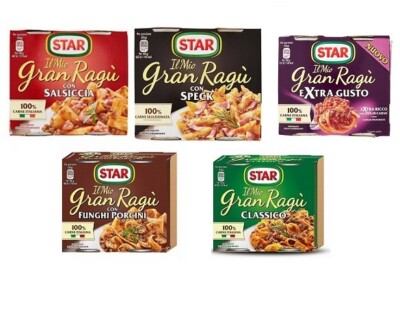 Testpaket Star ragù sughi pronti Fertige Saucen 5x(2x180g) 100% Italienisch