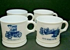 Surrey Milk Glass Vintage Auto Car Coffee Cups Mugs (4)