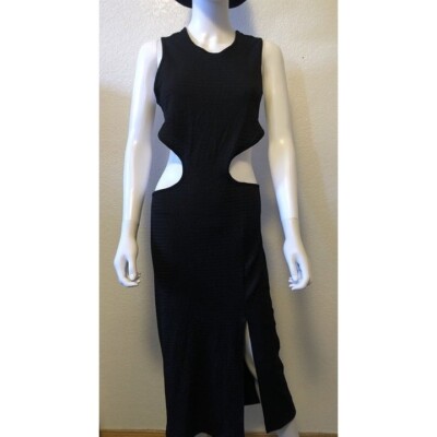 SHEIN Sexy Halter Maxi Dress Plunging V-Neck Open Back Black MEDIUM  Polyester | eBay