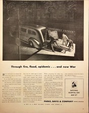 1942  Ambulance Hospital U.S. War Stamps Bonds American Vintage Print Ad