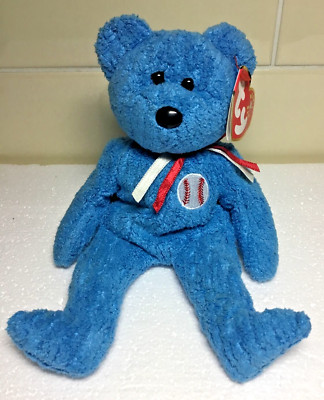 TY Beanie Babys Bär ADDISON 2001 Chicago Cubs Baseball schöner Zustand