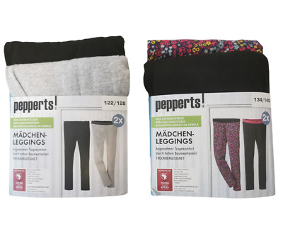 Mädchen Leggings 2er Pack Pepperts Relax Baumwolle 122 Bis 164 Grau Schwarz 