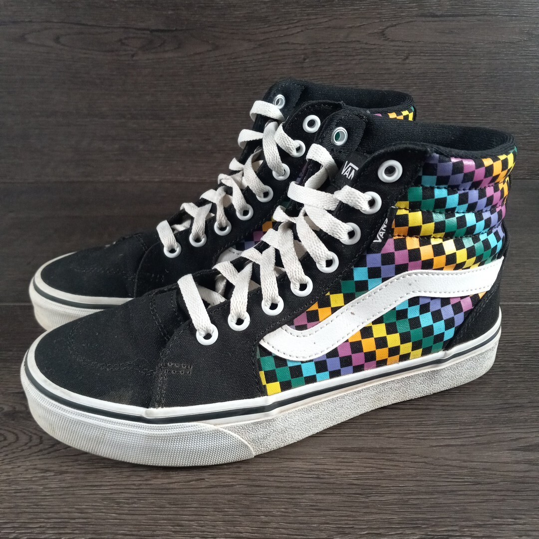 rainbow vans hightops