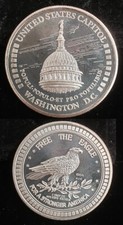 1984 Free The Eagle United States Capitol 1 Troy Oz 999 Fine Silver Round 24198 95.00 per troy oz