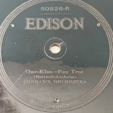 EDISON 50826 Conrad's Orchestra ONE KISS - CHO-CHO-SAN 78 rpm JAZZ 1921 V+