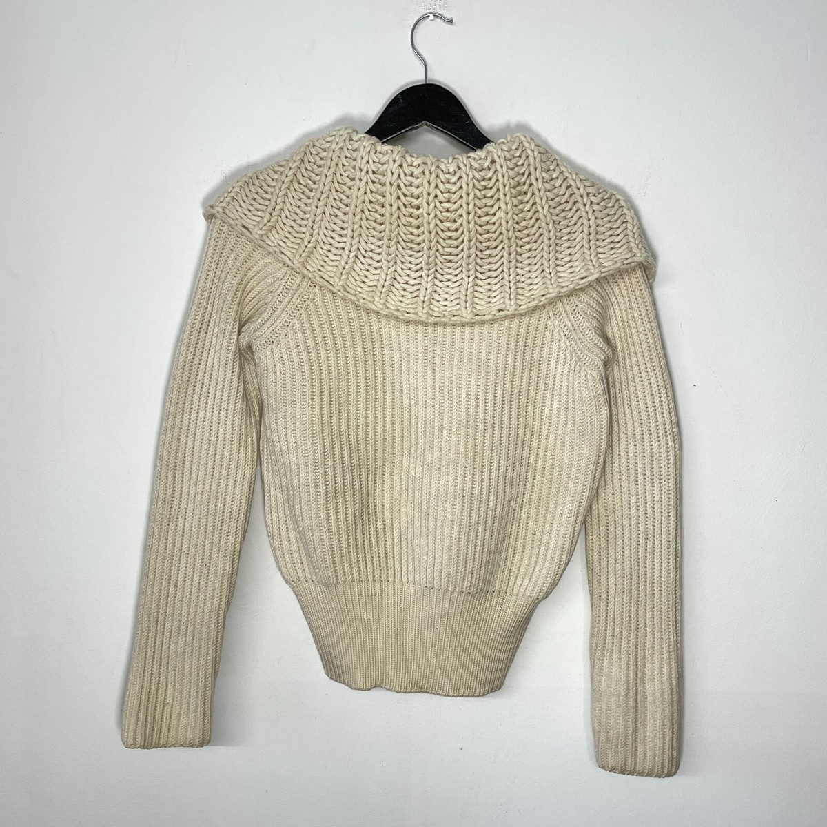 Vintage Gucci by Tom Ford Chunky Wool Knit Collared Crop Jumper