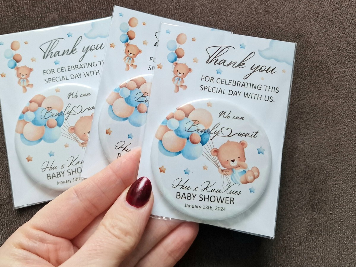 20/50 pcs Teddy bear baby shower thank you gift for guest, Keepsake,  Souvenir