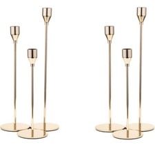 Candlestick Holders Set Of 6 Champagne Gold