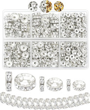 300Pcs Rondelle Spacer Beads for Jewelry Making, 6Mm, 8Mm, 10Mm Beads with Holes