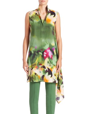 AKRIS Grand Hedge Print Silk Tunic / Dress SZ 36 = US 4 - NWOT - RT $1.5K