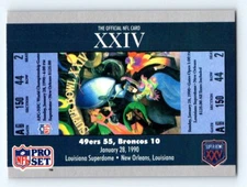 1990-91 Pro Set Super Bowl XXV Silver Anniversary  #24 SB XXIV Ticket FRESH PULL