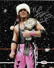 BRET HART WWE WCW HITMAN SIGNED AUTOGRAPH 8X10 PHOTO #2 W/ PSA/DNA COA