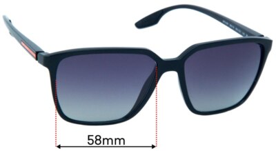 SFx Replacement Sunglass Lenses fits Prada SPS 06V - 58mm Wide