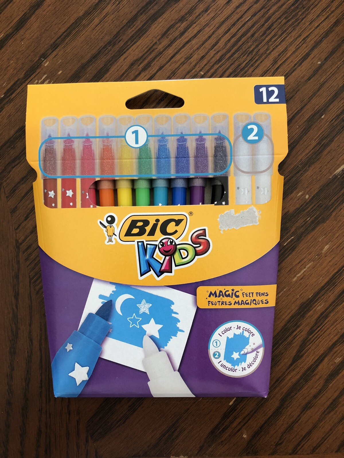 Bic Kids Magic Felt Pens 12 In Pack Brand New 