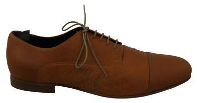 ALBERTO GUARDIANI Shoes Brown Derby Napoli Leather Lace Up Men EU41.5/US8.5