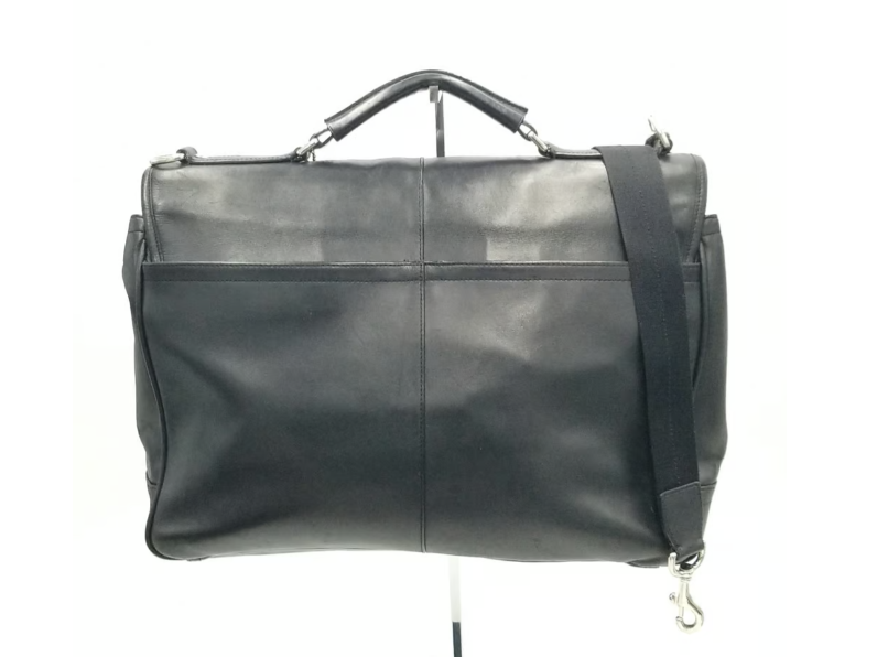 Coach LARGE M1269- F70666 Vintage Black Leather Double Buckle Flap