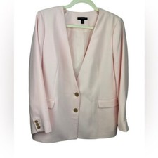 J Crew Pale Pink Classic French Style Blazer Jacket Two Button Sz 8 Petite 8P