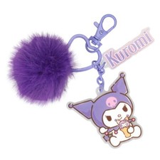 Kuromi Multi Charm Pom Pom Keychain Sanrio NEW WITH TAG 