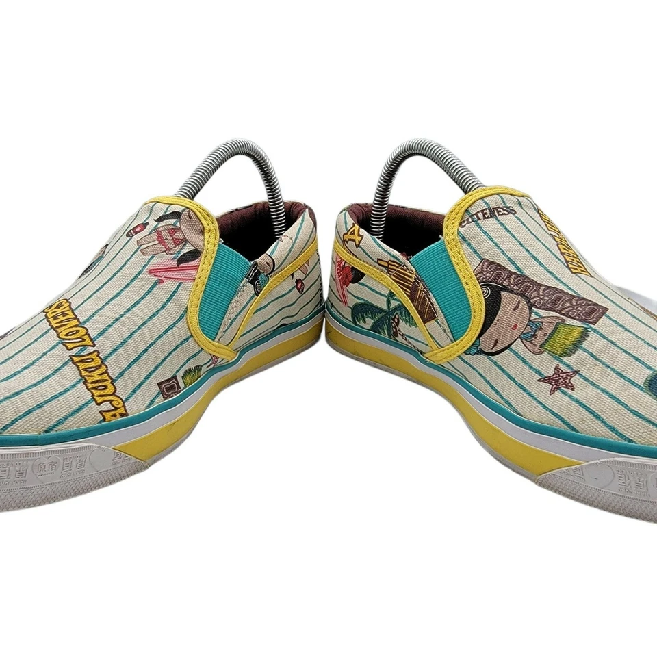 Zapatos sin cordones Harajuku Lovers para mujer 9 Aloha Anime blanco amarillo - 91812148 Foto 2 de 4