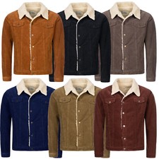 Rock Creek Mens Corduroy Jacket Teddy Fur Collar Winter Coat Teddy Lining H-211 S-3XL