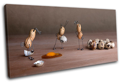 Peanut Men Eggs Food Kitchen SINGLE Leinwand Wand Kunst Bild drucken