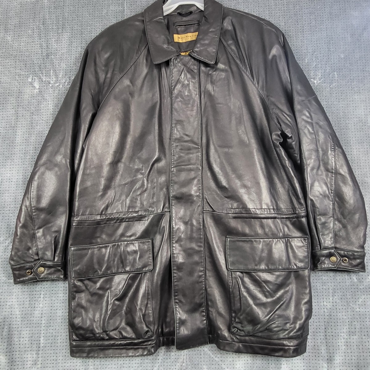 90s J.Ferrar real leather car coat J. FERRAR Genuine Leather