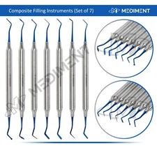 7 Pcs Dental Composite Filling Instrument Blue Titanium Coated Restorative Kit