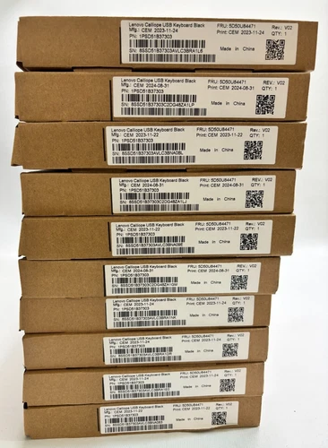 Job Lot 10-200X Brand New Genuine Lenovo Calliope UK USB Keyboard Original Boxed - Image 2 of 4