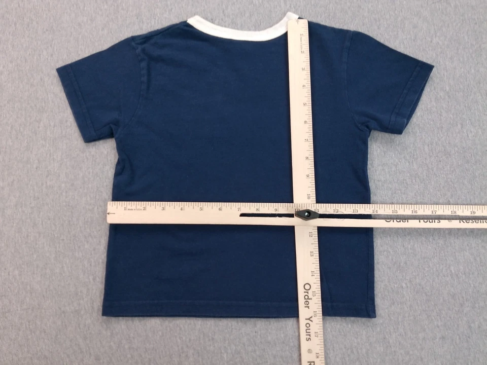 Camiseta De Colección Disney Mickey Mouse Niños 4T Azul Bordada Hecha en EE. UU. Camiseta de Algodón Foto 2 de 4