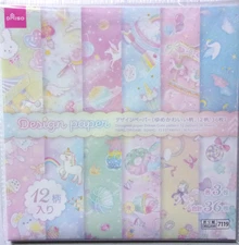 DAISO Yume Kawaii Dream Cute 12 Design Origami Paper Japan 36 sheets