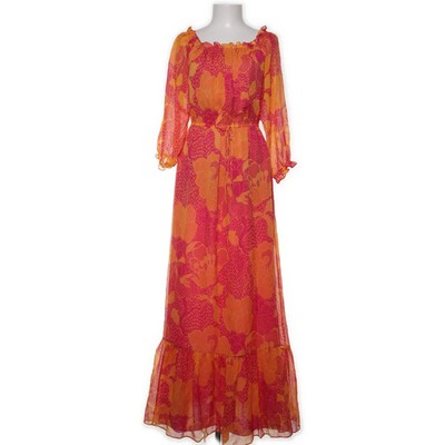 Diane von Furstenberg, Maxikleid, Größe: 34, Orange/Pink/Mehrfarbig #POr