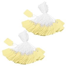 300Pcs 1.38x0.87'' Price Tags with String Attached Blank Hang Tag Yellow