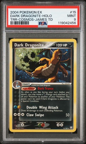 2004 POKEMON EX TEAM ROCKET RETURNS #15 DARK DRAGONITE-HOLO PSA 9
