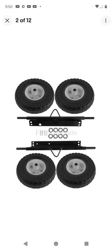 Solid Never Flat Tires -All Terrain Wheel Kit for Honda Generator EU3000is White
