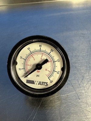 WATTS Industrial HVAC Pressure Gauge 0 160 PSI / 0 11 Bar Dual Scale Dial