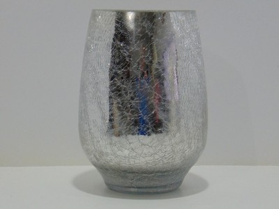 Home Essentials Reflective Crackle Glass Vase Candle Holder