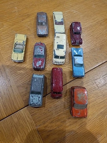 Job Lot Of Ten Vintage Lesney Vehicles, Mostly Prior To Matchbox, See Details