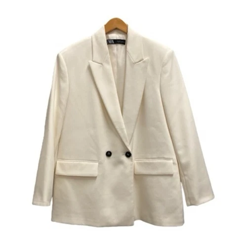 OFF WHITE Giacca sartoriale Zara manica lunga tinta unita 2753 132 251 M bianco sporco nero usata 2d4a6