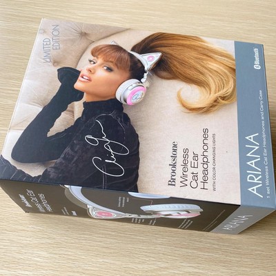 Brookstone Ariana Wireless Cat Ear Headphones LED Light Limited Edition