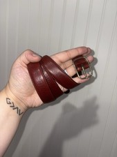 Full Grain Genuine Cowhide Reddened Brown Leather Belt