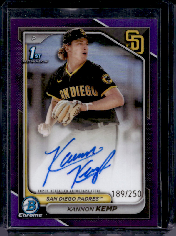 2024 Bowman Chrome Kannon Kemp Auto Purple Refractor 1st Prospect #139/250