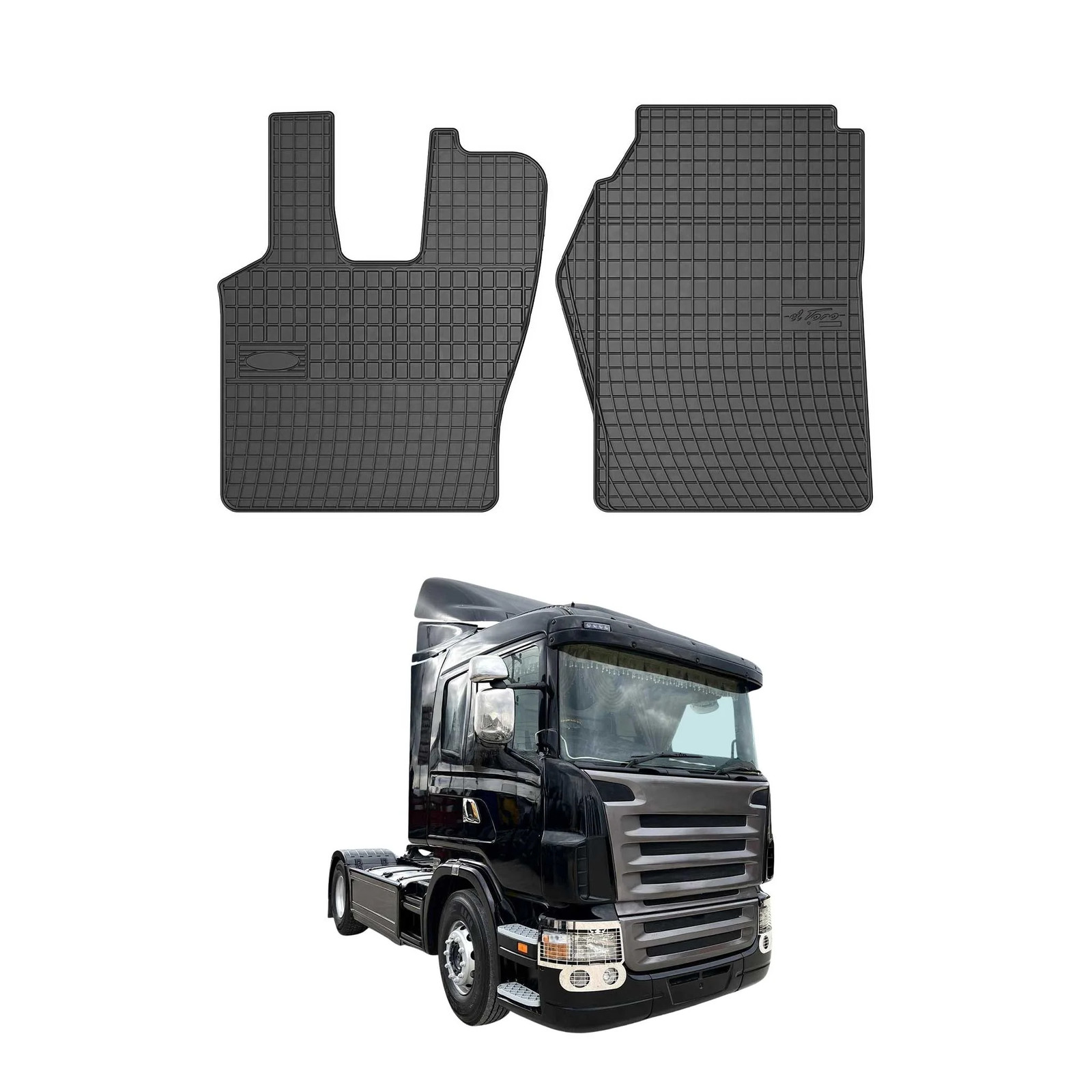 Tapis de sol Scania RIG routier voyage confort caoutchouc noir