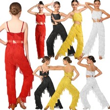Girls Dancewear Concert Outfits Jazz Ballroom Contemporary Camisole Tops Samba