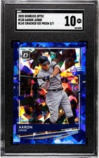 2020 Donruss Optic #130 Aaron Judge BLUE CRACKED ICE PRIZM /7 SGC 10 GEM (2/7)