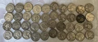 (40) CIRCULATED WASHINGTON QUARTER 90% SILVER 25 CENT LOT ROLL $10 FACE 1940-64