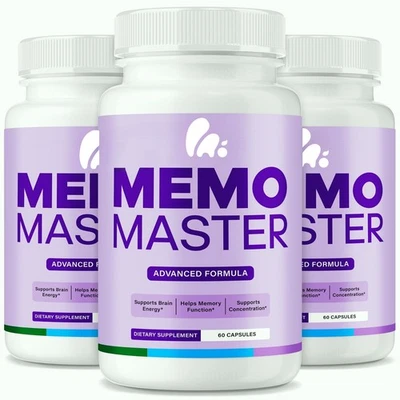 MARKENLOS Memo Master – MemoMaster Brain Support for Focus & Cognitive Sharpness - 3 Pack