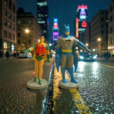 Vintage Batman and Robin 3.75  PVC Figures ~ 1988 DC Comics Presents
