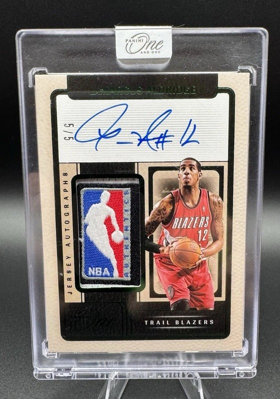 2024-25 Panini One And One LaMarcus Aldridge /5 Logoman Patch Auto Trail Blazers
